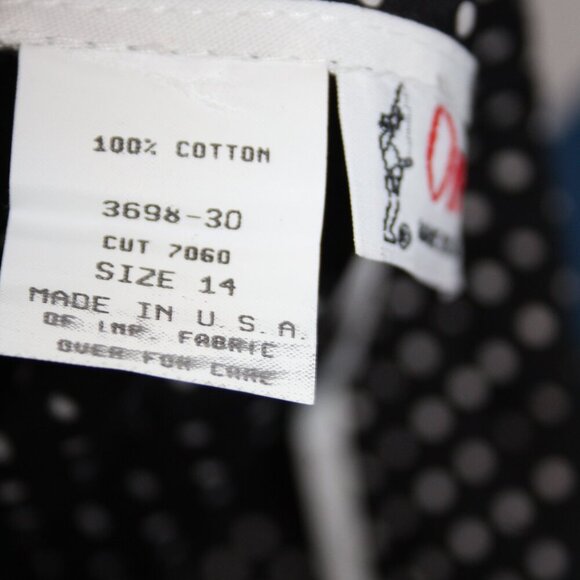 Orvis Made in USA Black and White Polka Dot Skirt Size 14 100% Cotton Modest - Picture 12 of 14